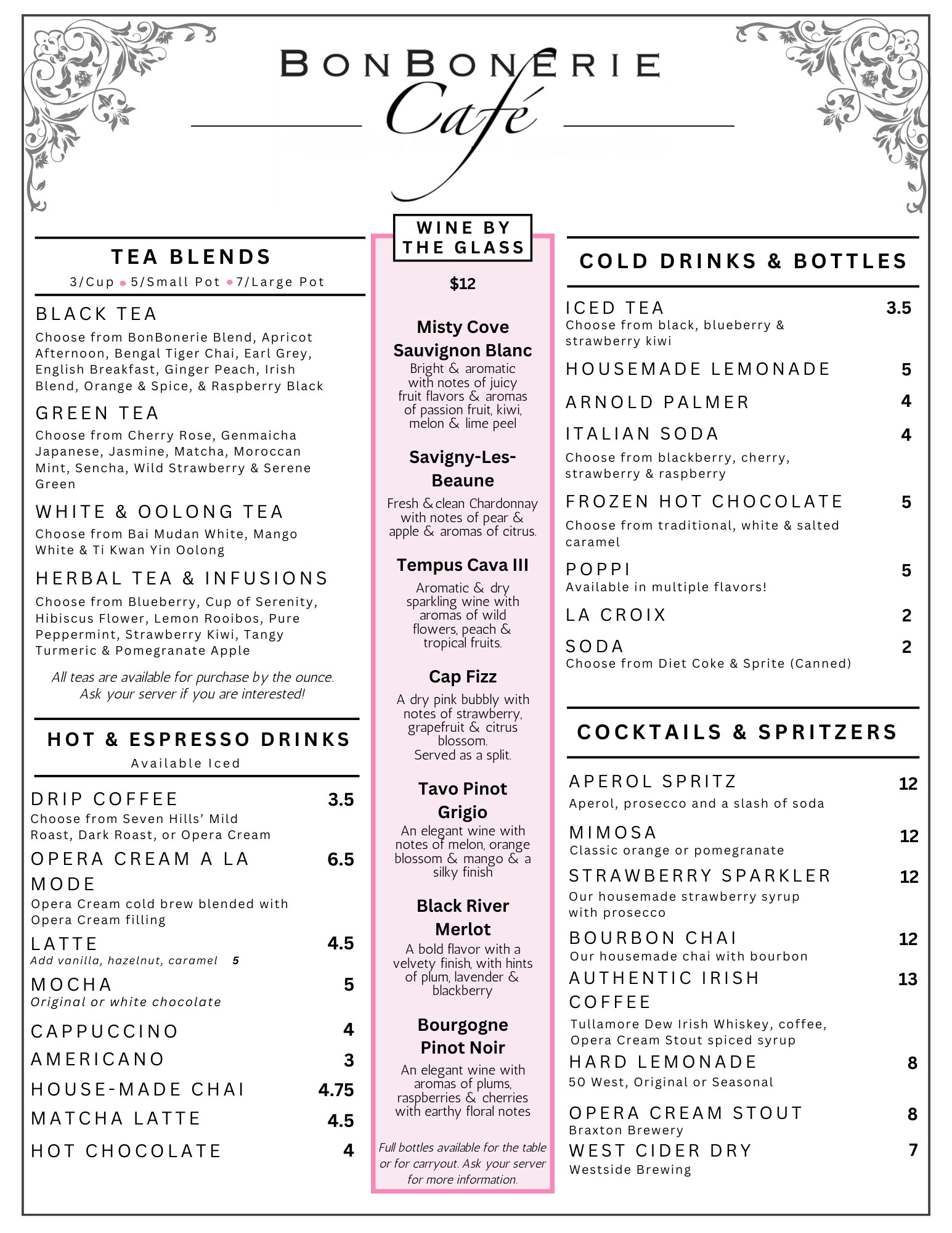 menu